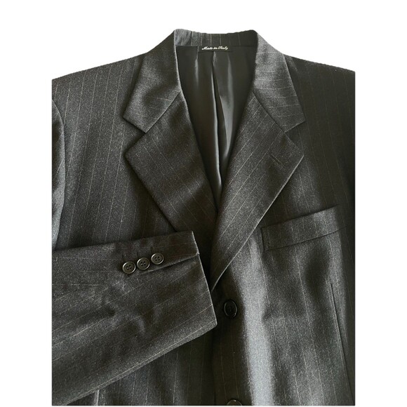PAL ZILERI Guabello Men 42-44R Blazer Designer Wool Pinstripe Suit Jacket Italy - Picture 8 of 16